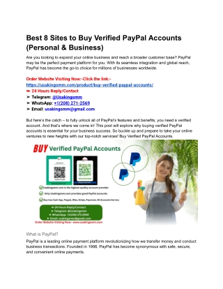 Best 8 Sites to Buy Verified PayPal Accounts (Personal & Business)