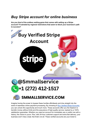 Buy Stripe account for online business