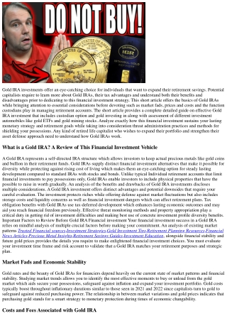 Is a gold-backed IRA be a good investment?