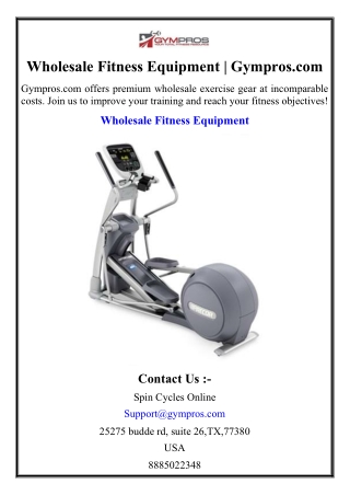 Wholesale Fitness Equipment | Gympros.com