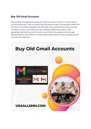 Why do you need to buy old Gmail accounts_