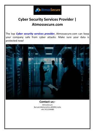 Cyber Security Services Provider | Atmossecure.com