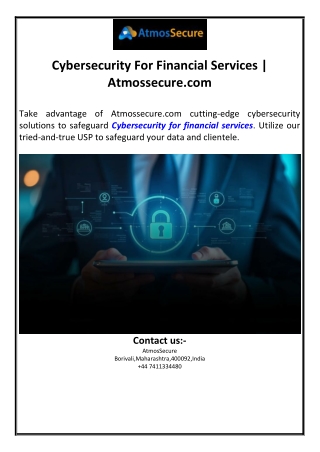cybersecurity for financial services atmossecure