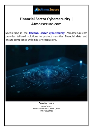 financial sector cybersecurity atmossecure com