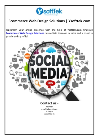 ecommerce web design solutions ysofttek com