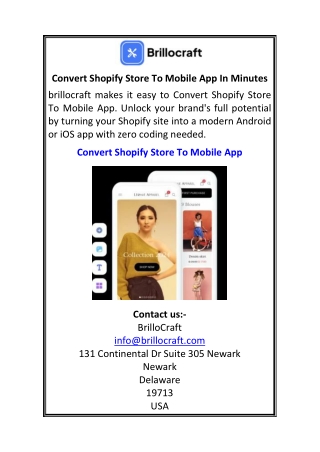 convert shopify store to mobile app in minutes