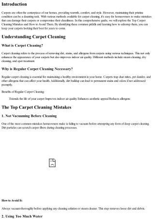 Top Carpet Cleaning Mistakes and How to Avoid Them