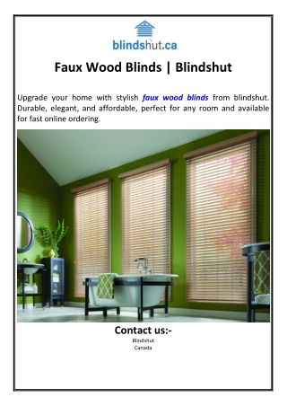 Faux Wood Blinds | Blindshut