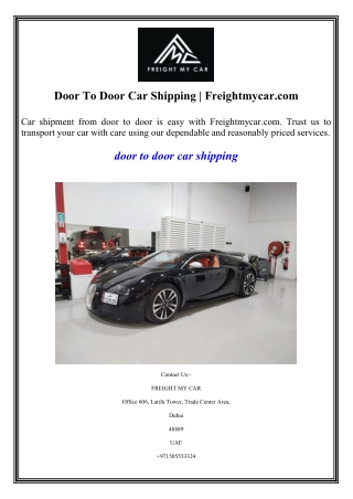 Door To Door Car Shipping Freightmycar.com