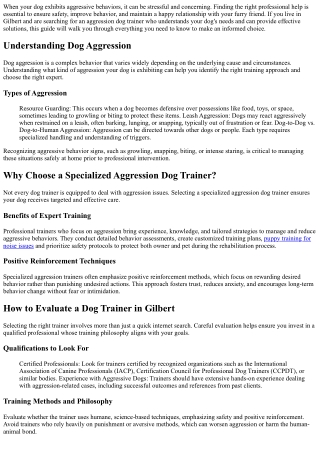 How to Find an Aggression Dog Trainer in Gilbert in 2025