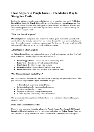 clear aligners in pimple gurav the modern