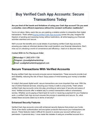 Buy Verified Cash App Accounts_ Secure Transactions Today