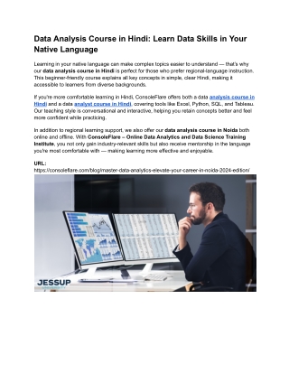 Data Analysis Course in Hindi: Learn Data Skills in Your Native Language