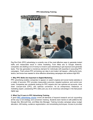 PPC Advertising Training _ Marctech