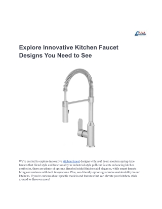 Explore Innovative Kitchen Faucet Designs You Need to See