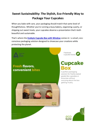 EcoByte Cupcake Box with Window (10x6x4 in) – Pack of 20