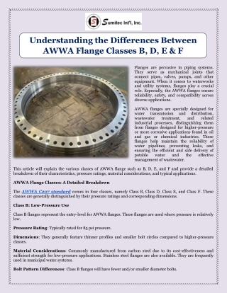 understanding the differences between awwa flange