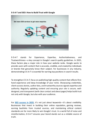 e e a t and seo how to build trust with google