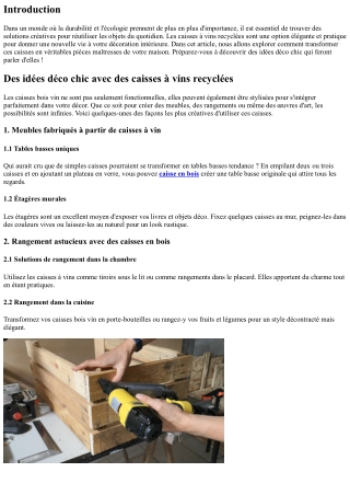 Des idées déco chic avec des caisses à vins recyclées