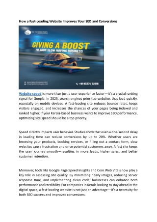 How a Fast-Loading Website Improves Your SEO and Conversions