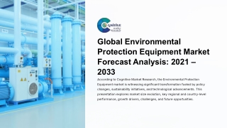 Global Environmental Protection Equipment Market Forecast Analysis