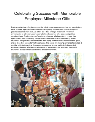 Celebrating Success with Memorable Employee Milestone Gifts