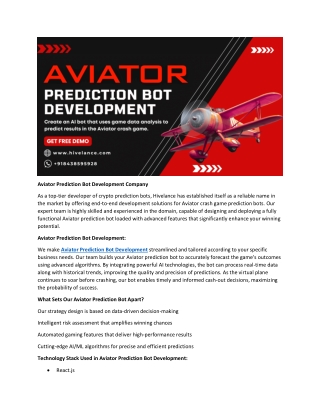 Aviator Prediction Bots Development - Boost Your Crash Game Business ROI