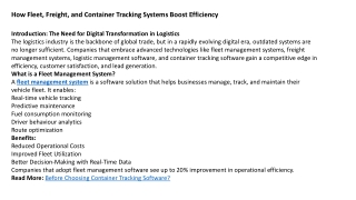how fleet freight and container tracking systems