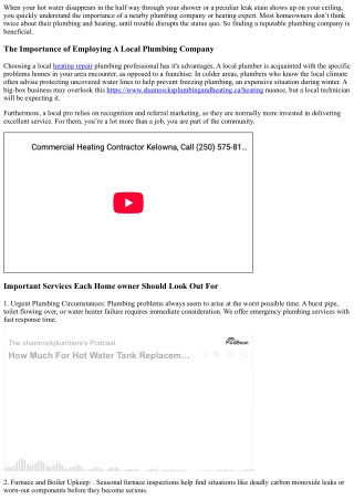 Shamrocks Plumbing and Heating Inc, Kelownas Best Plumbing Professionals
