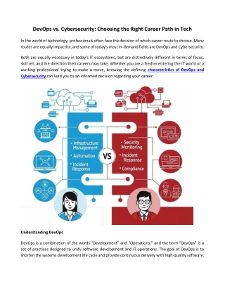 DevOps vs. Cybersecurity: Choosing the Right Career Path in Tech