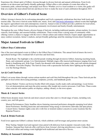 Festivals in Gilbert, Arizona - Annual Events &amp; Celebrations 2025