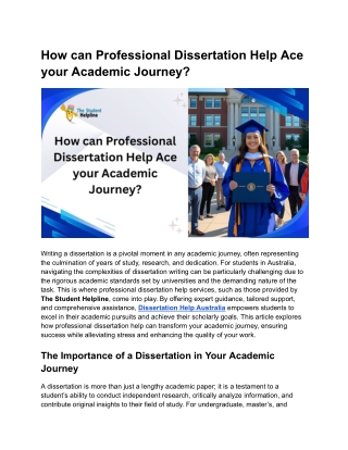 How can Professional Dissertation Help Ace your Academic?