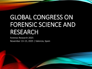 Global Congress on Forensic Science and Research