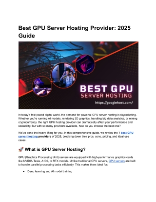 best gpu server hosting provider 2025 guide