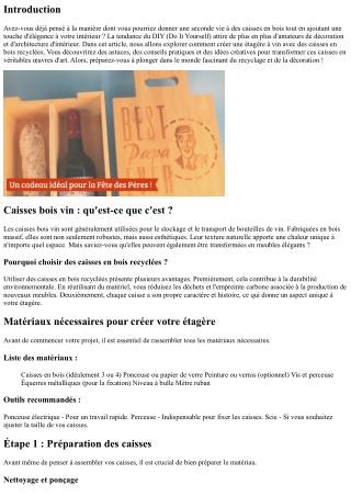 Créer une étagère à vin avec des caisses en bois recyclées
