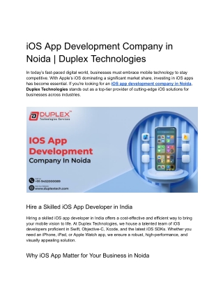 iOS App Development Company in Noida _ Duplex Technologies (1)
