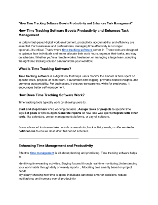 how time tracking software boosts productivity