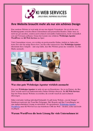 Ihre Website braucht mehr als nur ein schönes Design