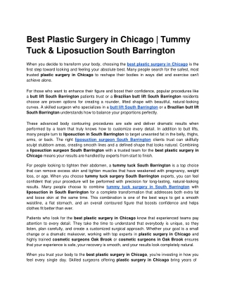 Best Plastic Surgery in Chicago Tummy Tuck  Liposuction South Barrington  Google Docs