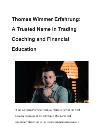 Thomas Wimmer Erfahrung_ A Trusted Name in Trading Coaching and Financial Education
