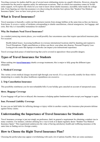 Student's Guide to Travel Insurance: Ensuring Safety and Peace of Mind Overseas