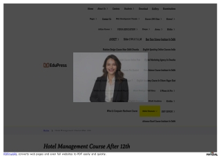 Hotel Management Course After 12th