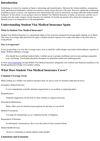 Securing Your Spanish Adventure: A Deep Dive into Student Visa Medical Insurance