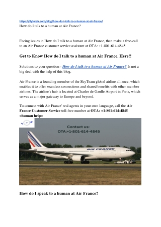 How do I talk to a human at Air France