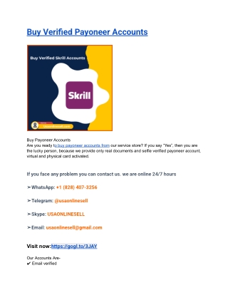 Buy Verified Payoneer Accounts