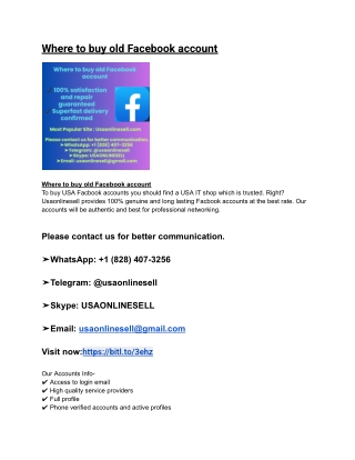 Buy Old Facebook Account