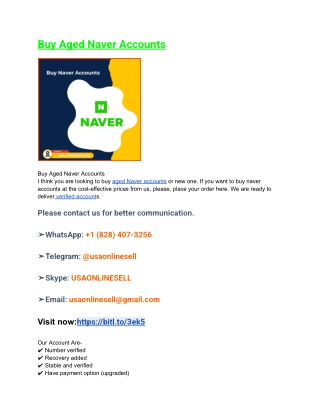 Buy Naver Accounts