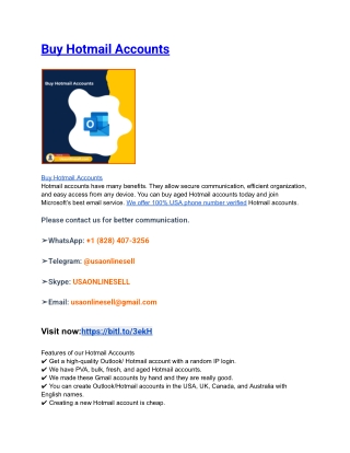 Buy Hotmail Accounts