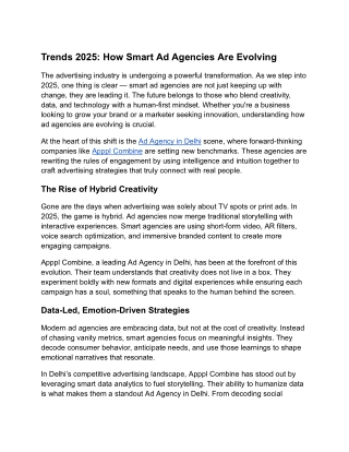 Trends 2025: How Smart Ad Agencies Are Evolving
