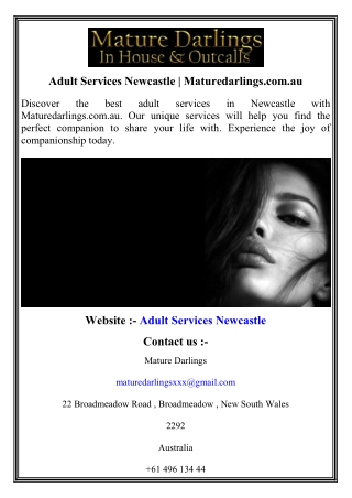 Adult Services Newcastle   Maturedarlings.com.au